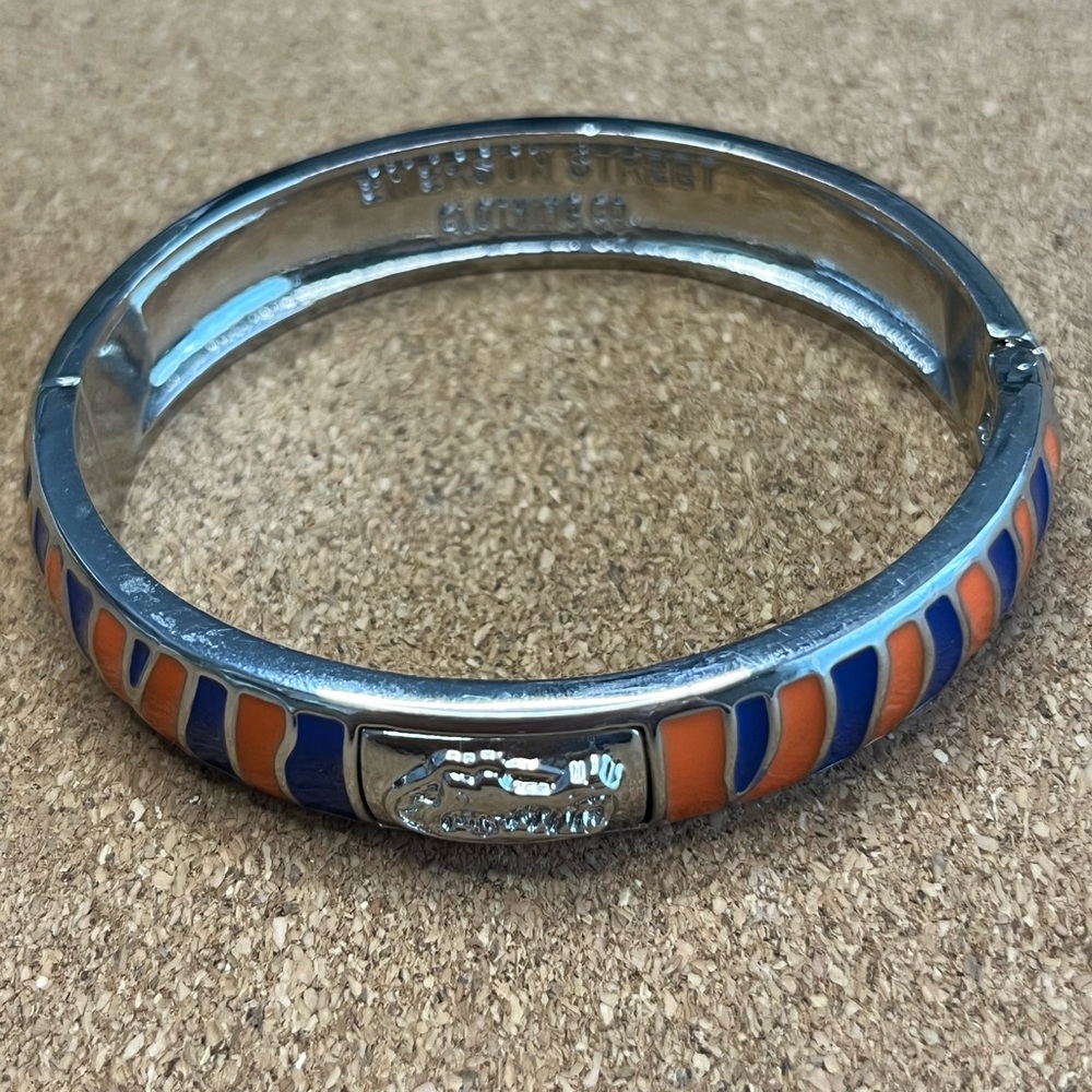 FL Gators Navy Orange Mosaic Bangle Enamel Silver Bracelet Emerson Street 58